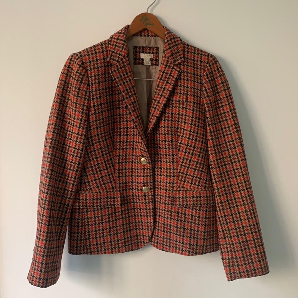 J. Crew schoolboy blazer multicolor houndstooth US 8